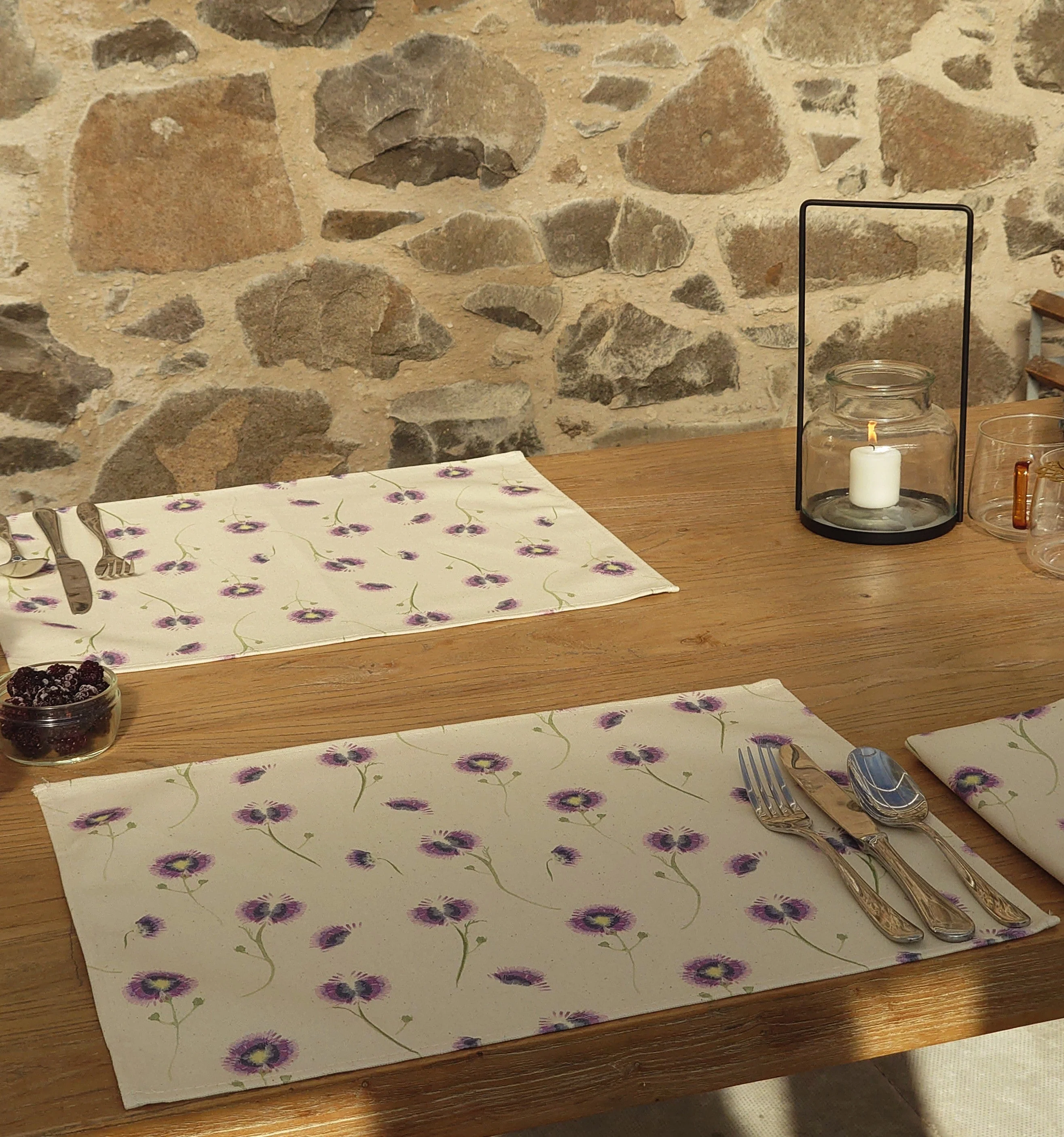 Organic Placemat - Wild Meadow Lilac Drift - Image 2