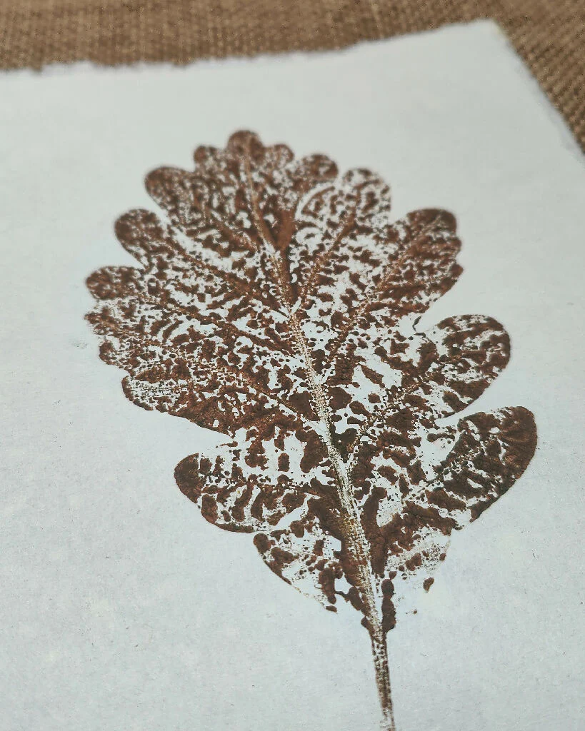 Original Oak Leaf Botanical Print in Brown - Image 2