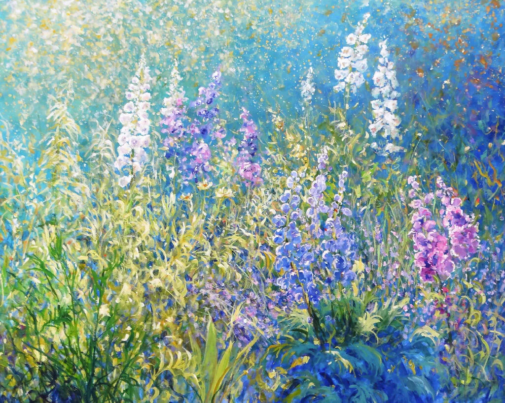 Original painting 'Field of Foxgloves' by Mariusz Kaldowski - Image 4
