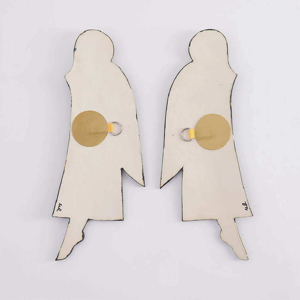 Pair of Ceramic Angels in Ivory - Image 5