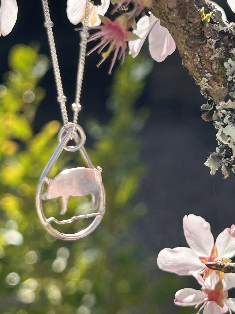 Pig silver hand made Necklace - Image 3