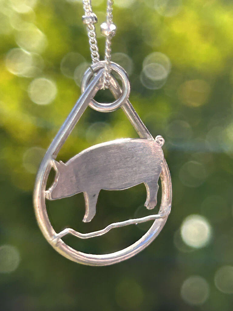 Pig silver hand made Necklace - Image 8