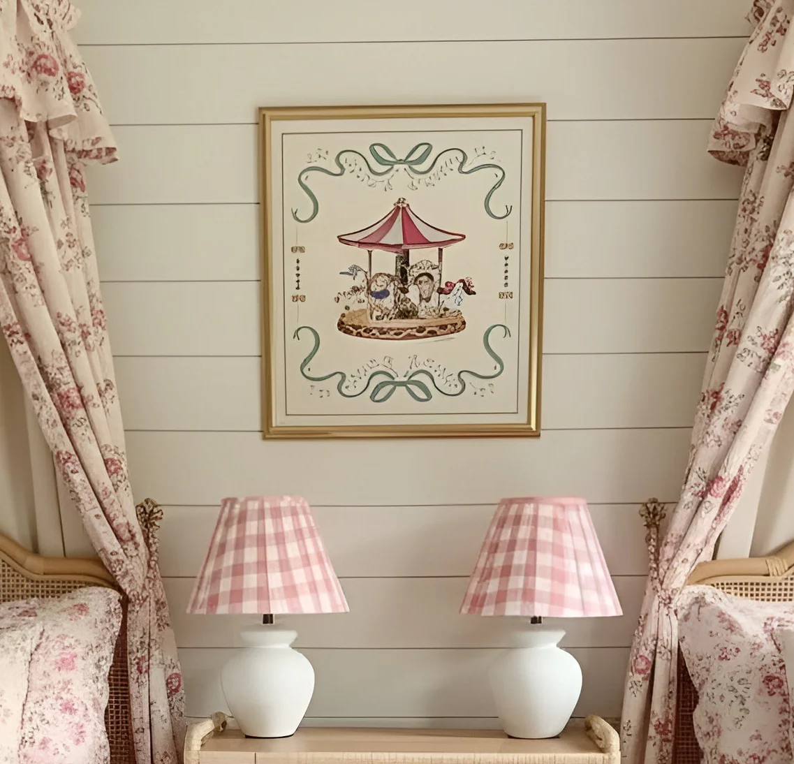 Pastel Carousel Illustration Merry-go-round Artwork