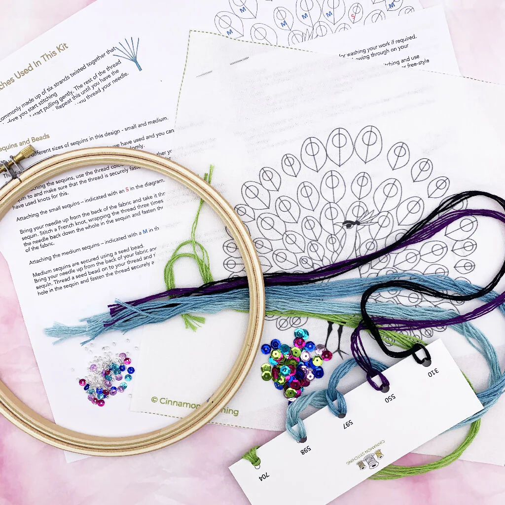 Peacock Embroidery Kit - Image 7