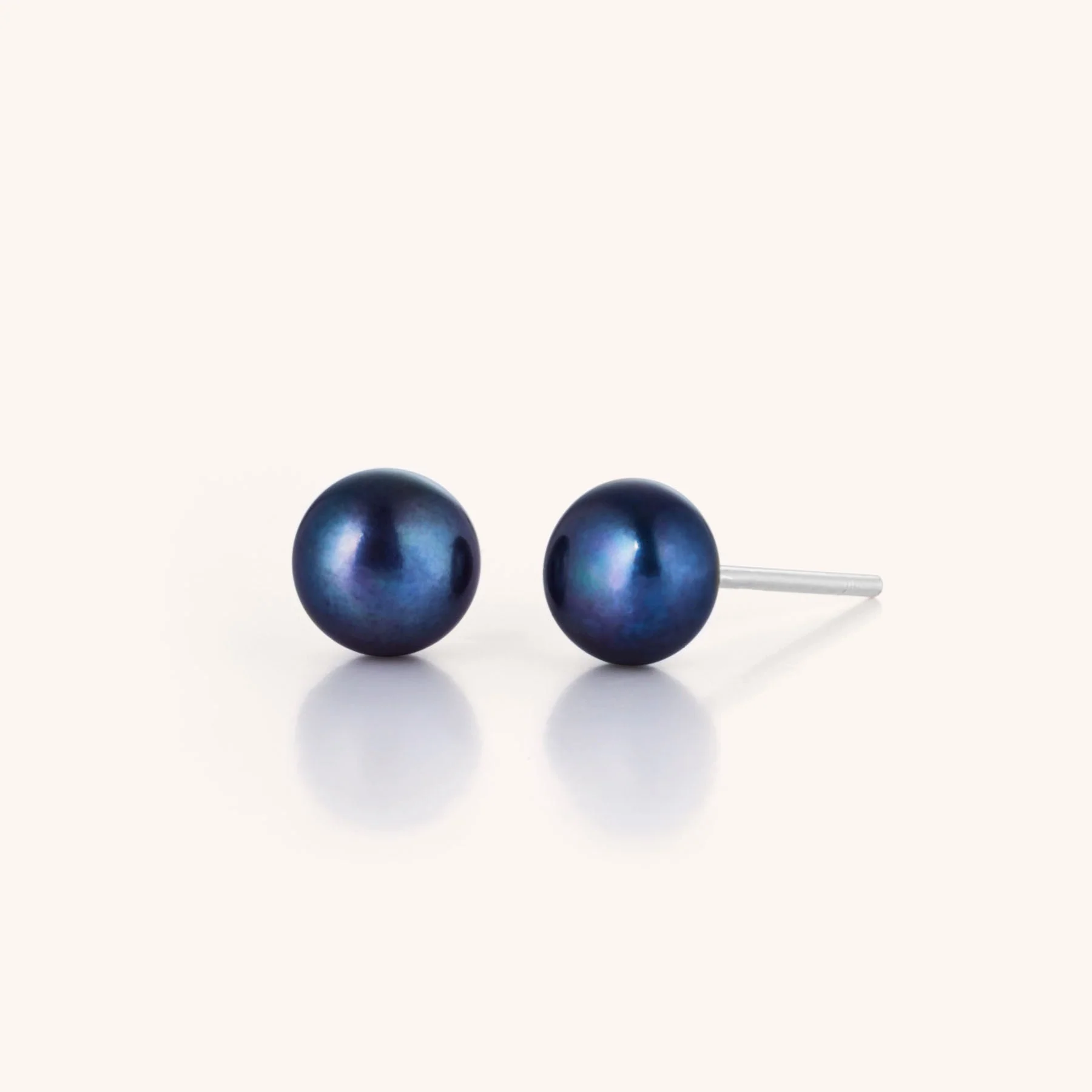 Pearl Button Stud Earrings - Image 3