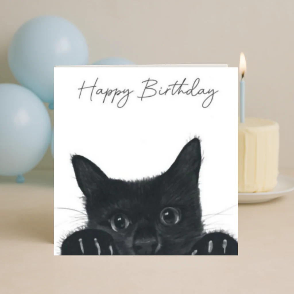 Peeking Cat Happy Birthday Card - Image 2