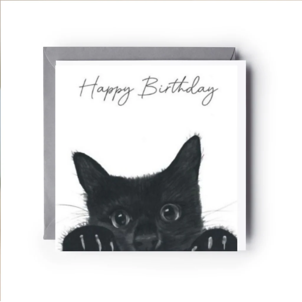 Peeking Cat Happy Birthday Card - Image 3
