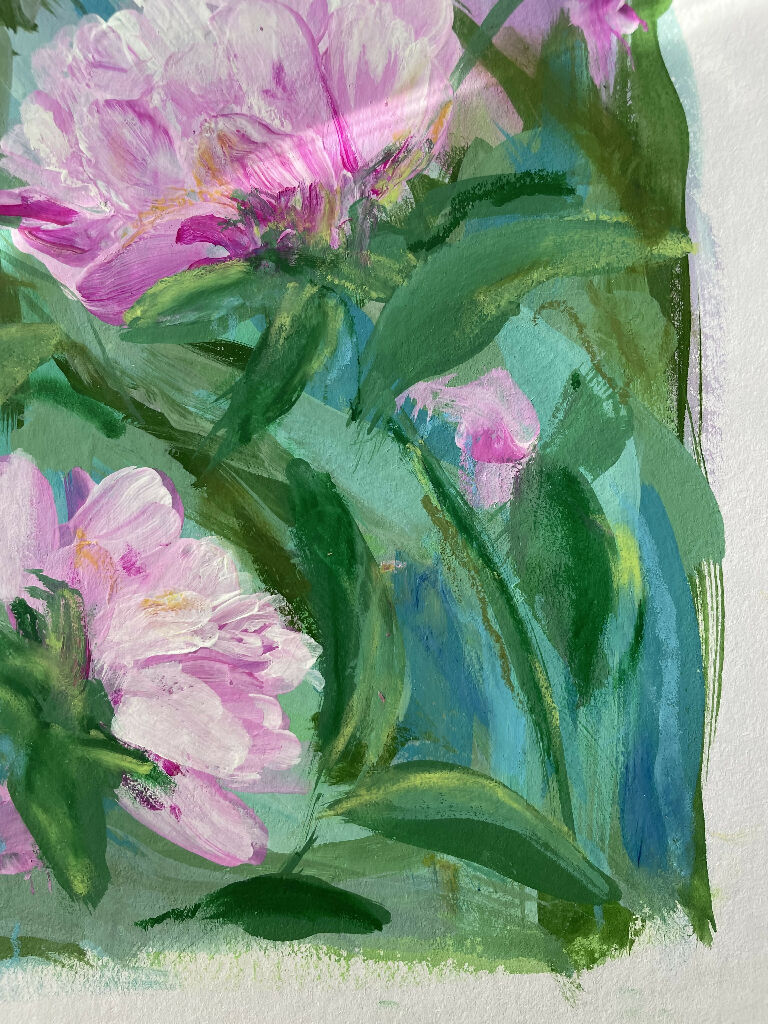 Peony Collection - 'Yo Girl' Floral Original Painting - Image 2