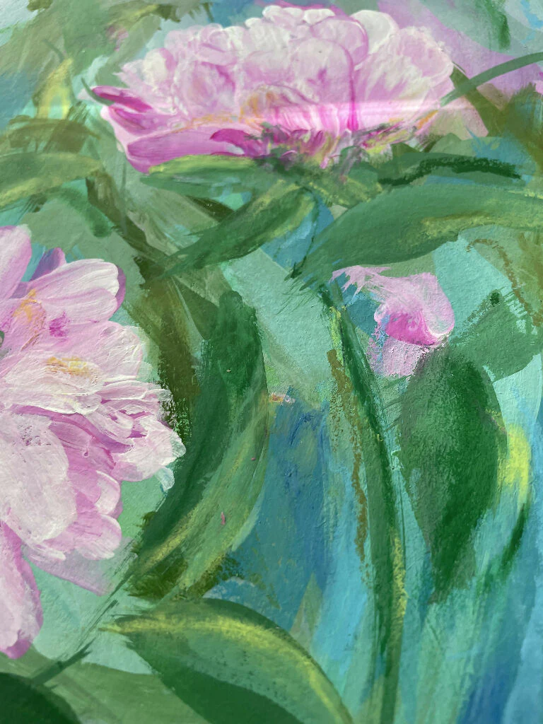 Peony Collection - 'Yo Girl' Floral Original Painting - Image 4