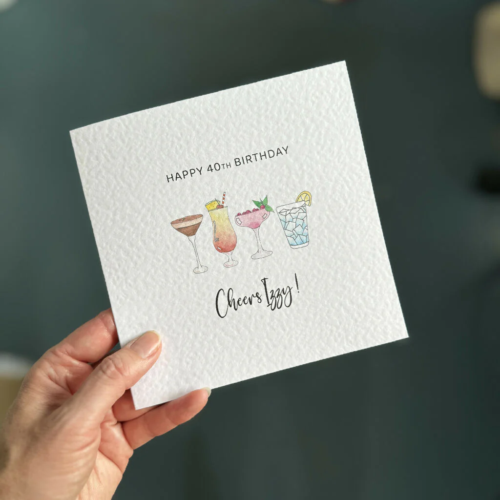 Personalised Cocktail Birthday Card