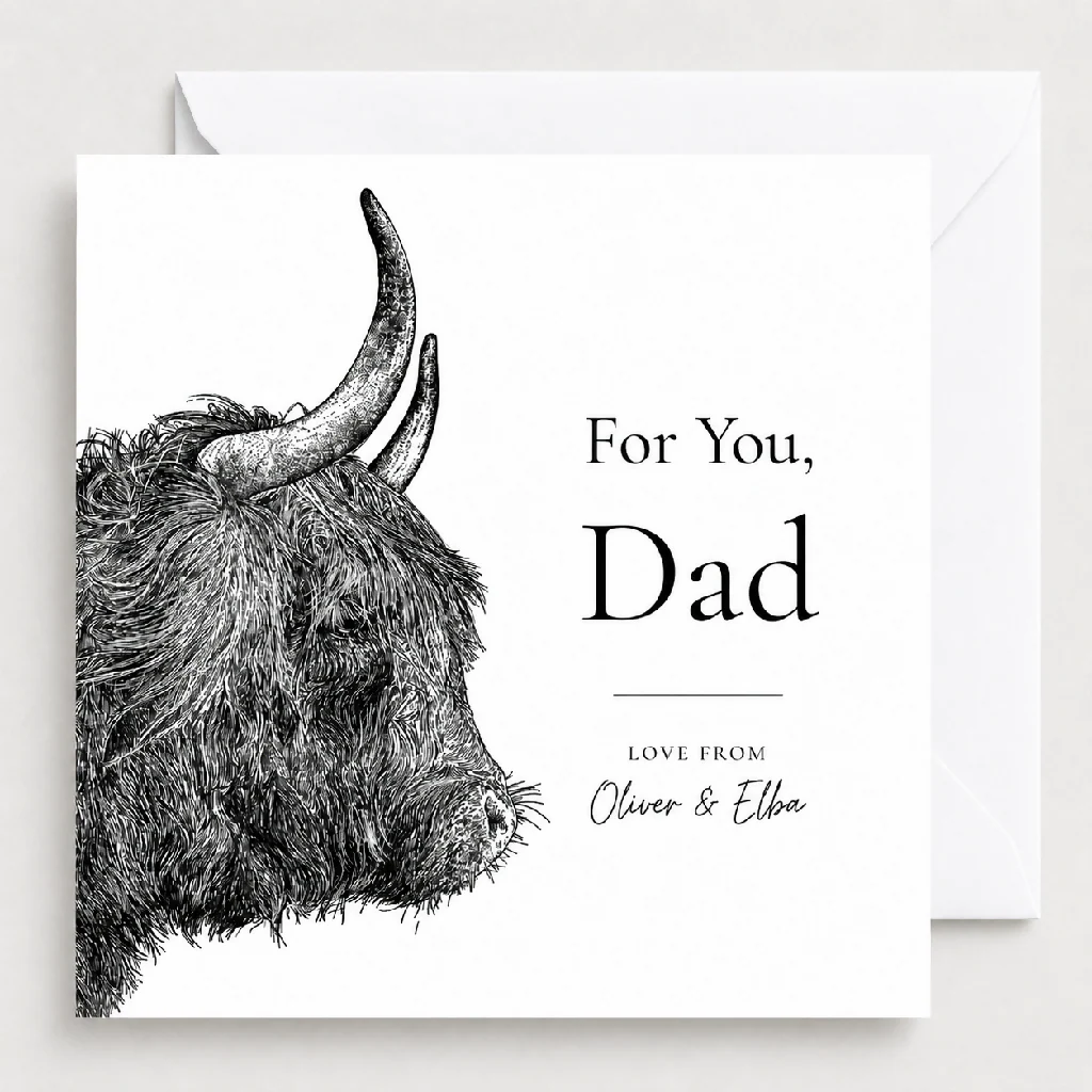 Personalised Highland Cow Father's Day Card - Image 5