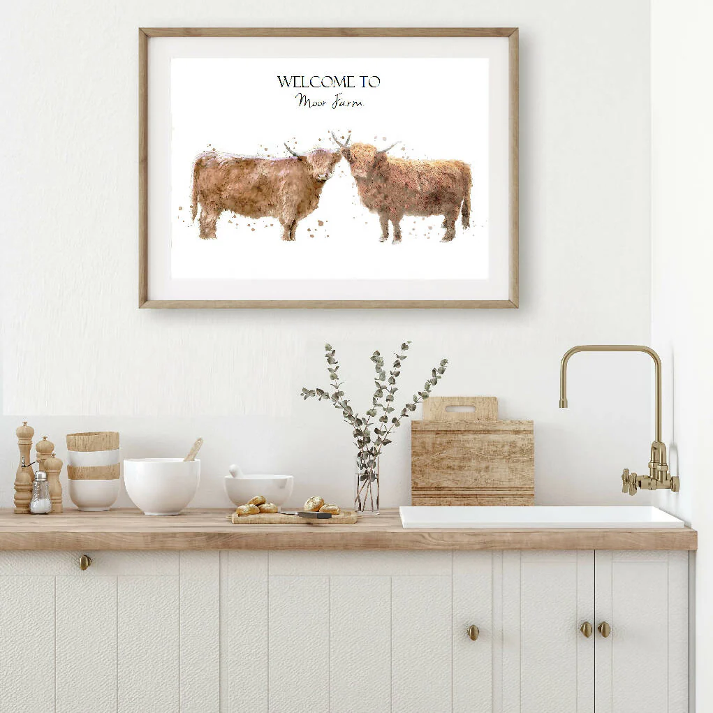 Personalised Highland Cows Print - Image 4
