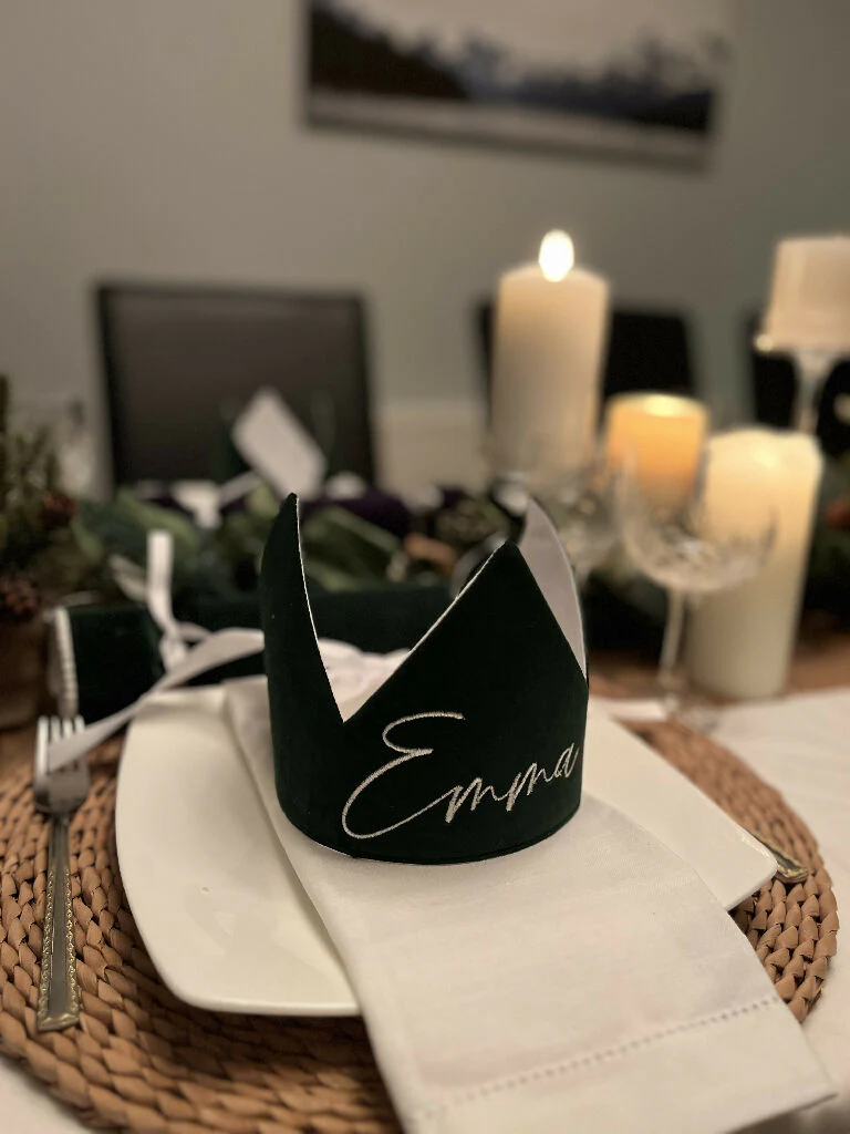 Personalised Luxury Velvet Christmas Cracker Hats Eco and Reusable - 8 Colours - Image 9