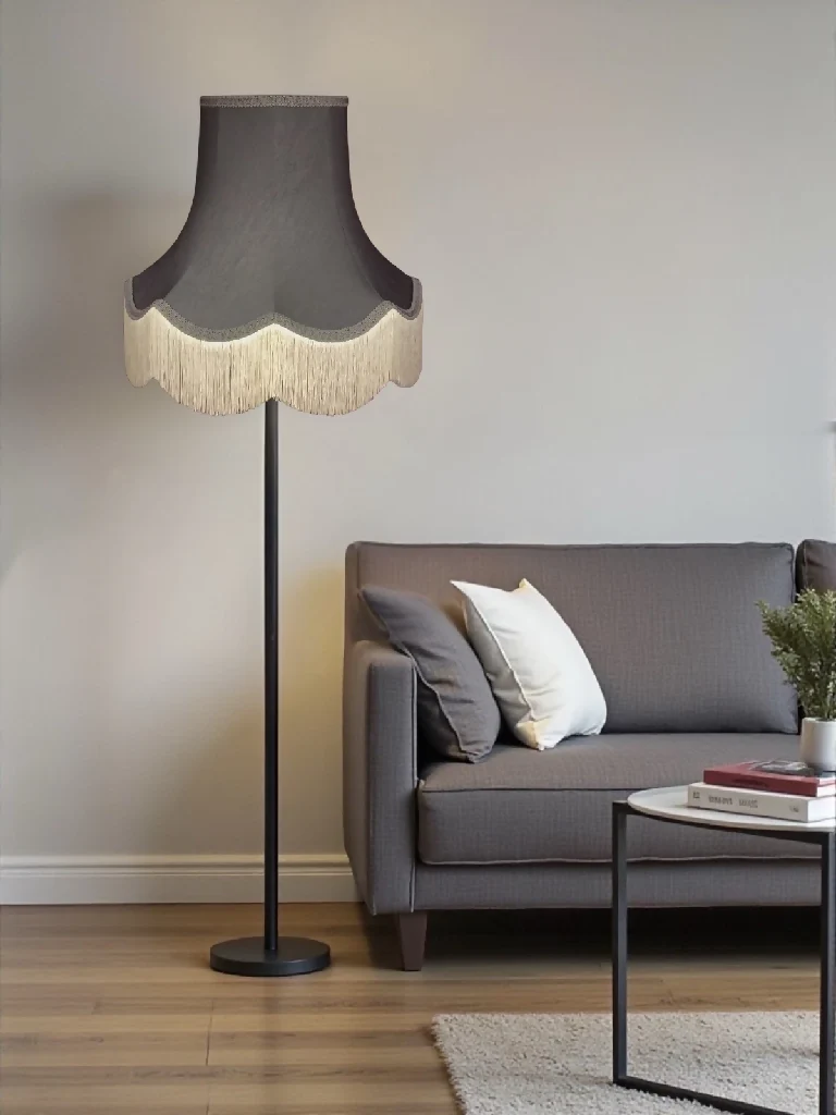 Pewter grey fabric lampshades - Available in 8 sizes - Image 2
