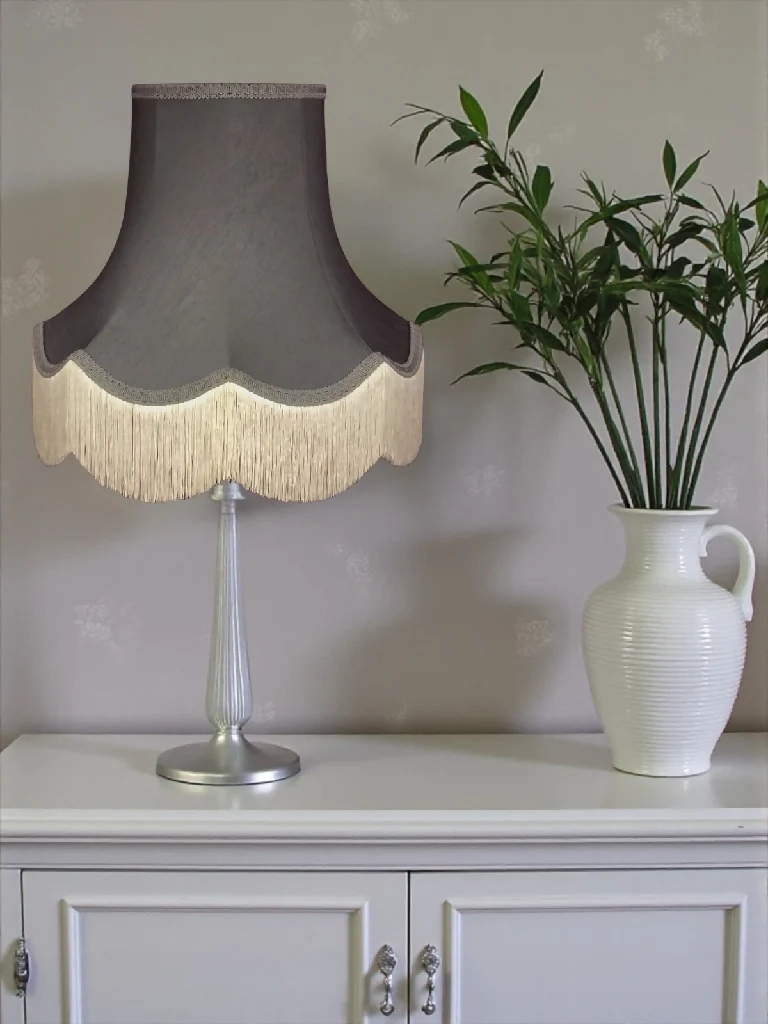 Pewter grey fabric lampshades - Available in 8 sizes - Image 4