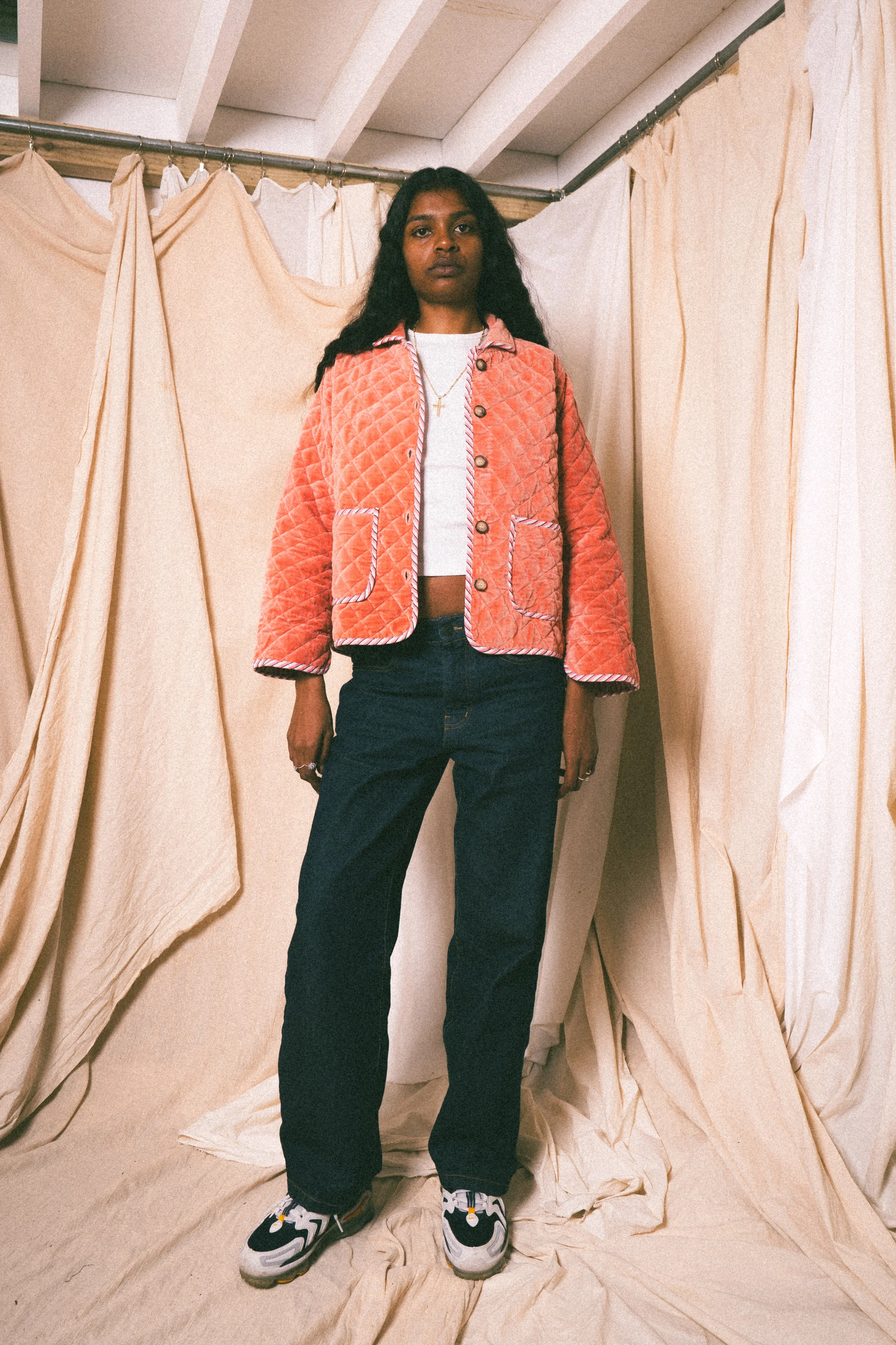 Pink Burford Velvet Jacket - Image 3