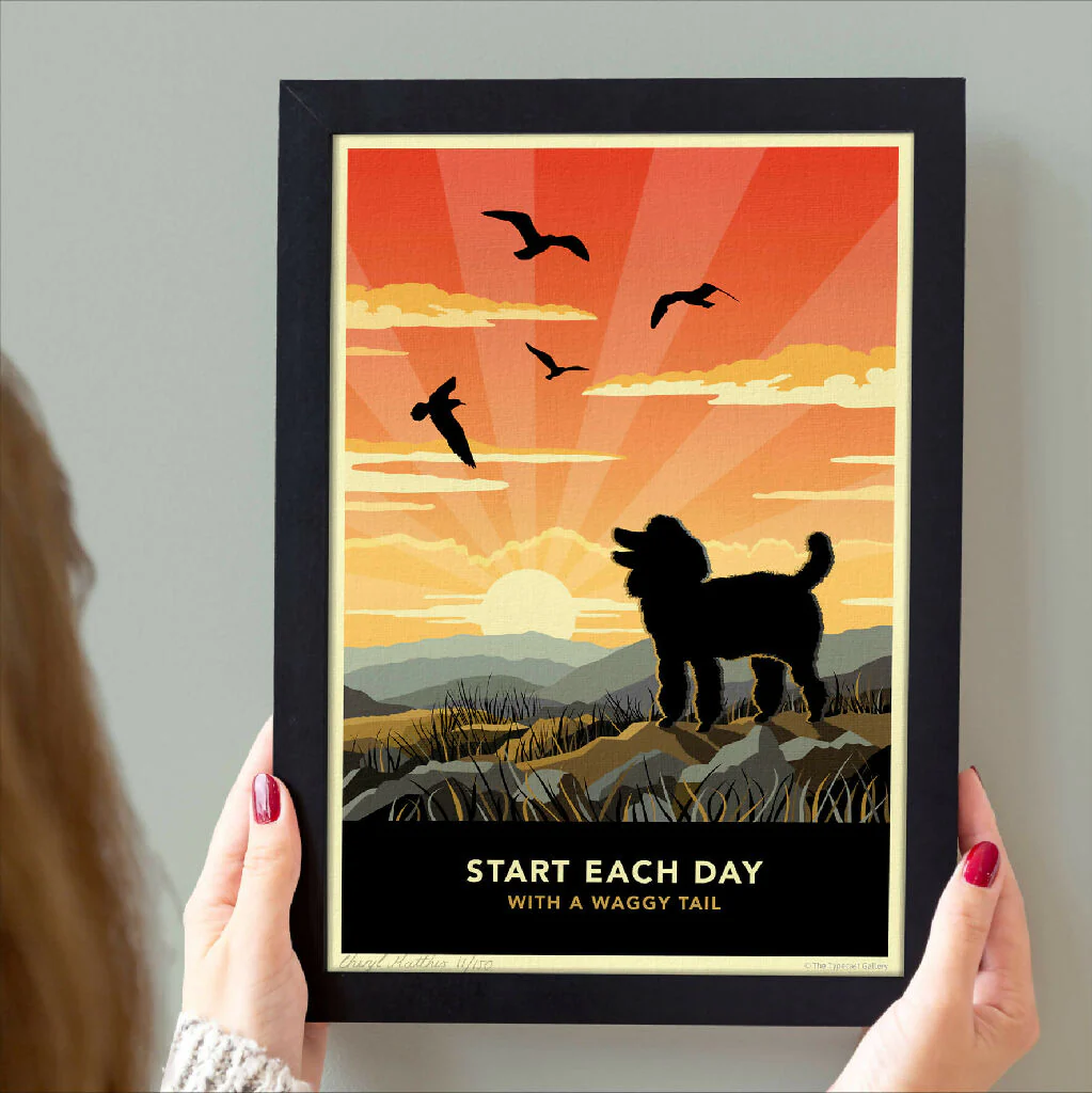 POODLE ‘WAGGY TAILS’ LIMITED EDITION ART PRINT - Image 4