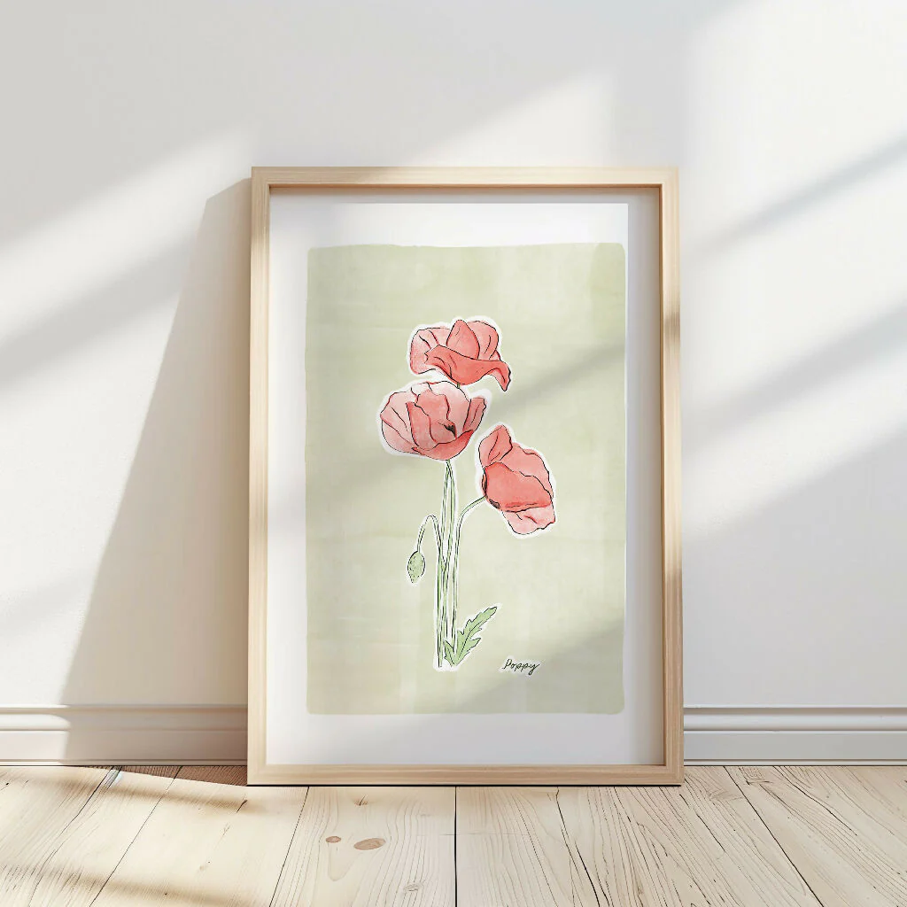 Poppy Flower Illustration Print - Image 2