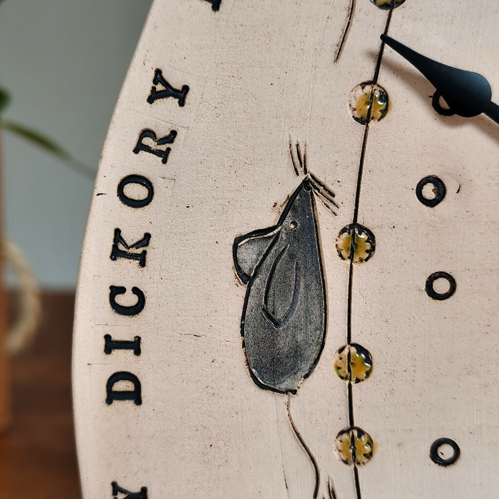 Pottery Large Clock, Hickory Dickory Dock - Image 4