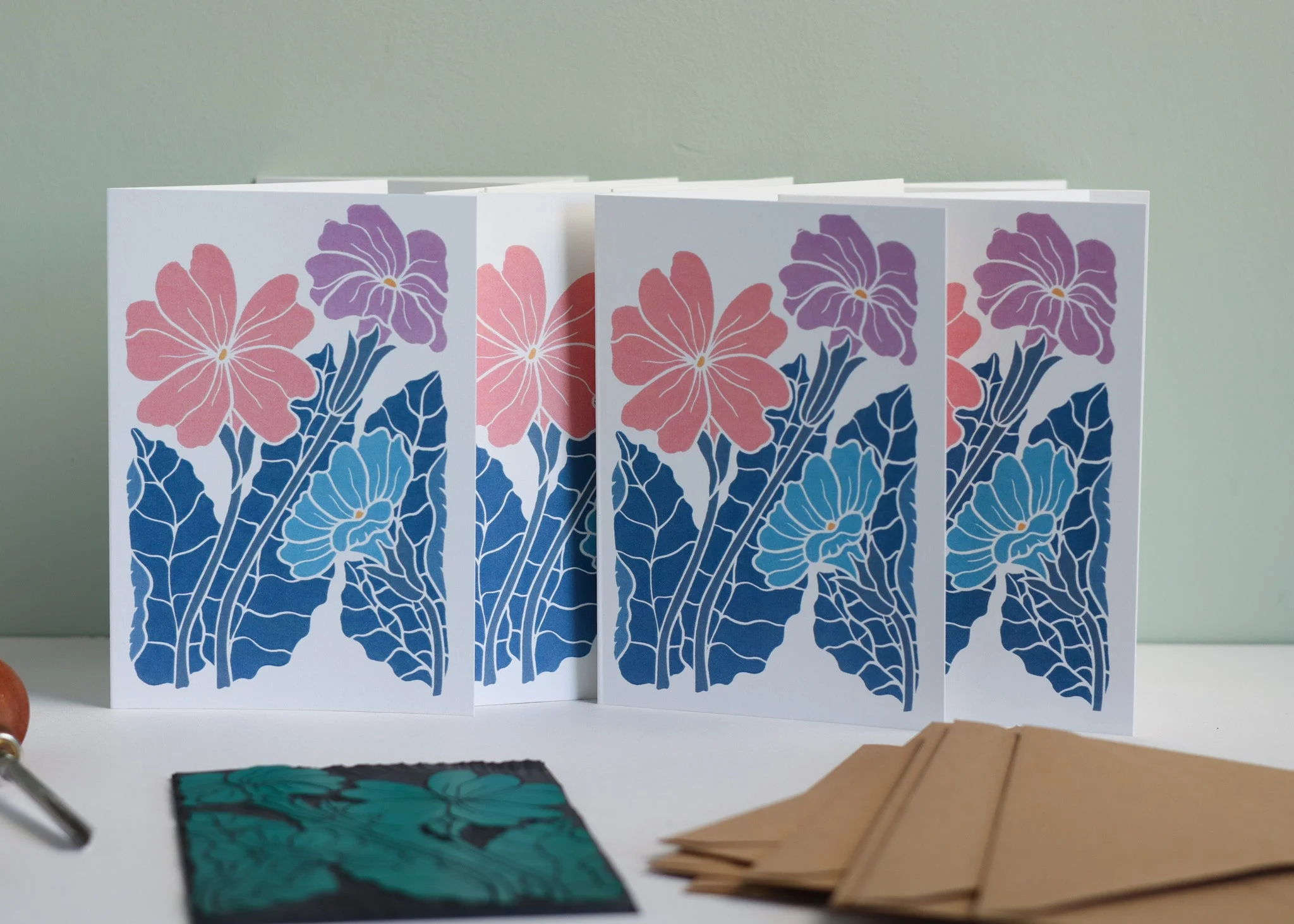 Primroses in the Moonlight | Set of 8 Notecards & Envelopes