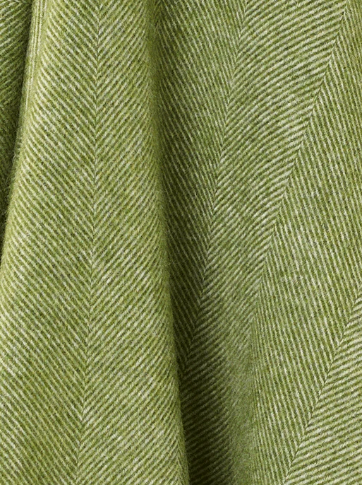 Pure New Wool Herringbone Throw ~ Apple - Image 2
