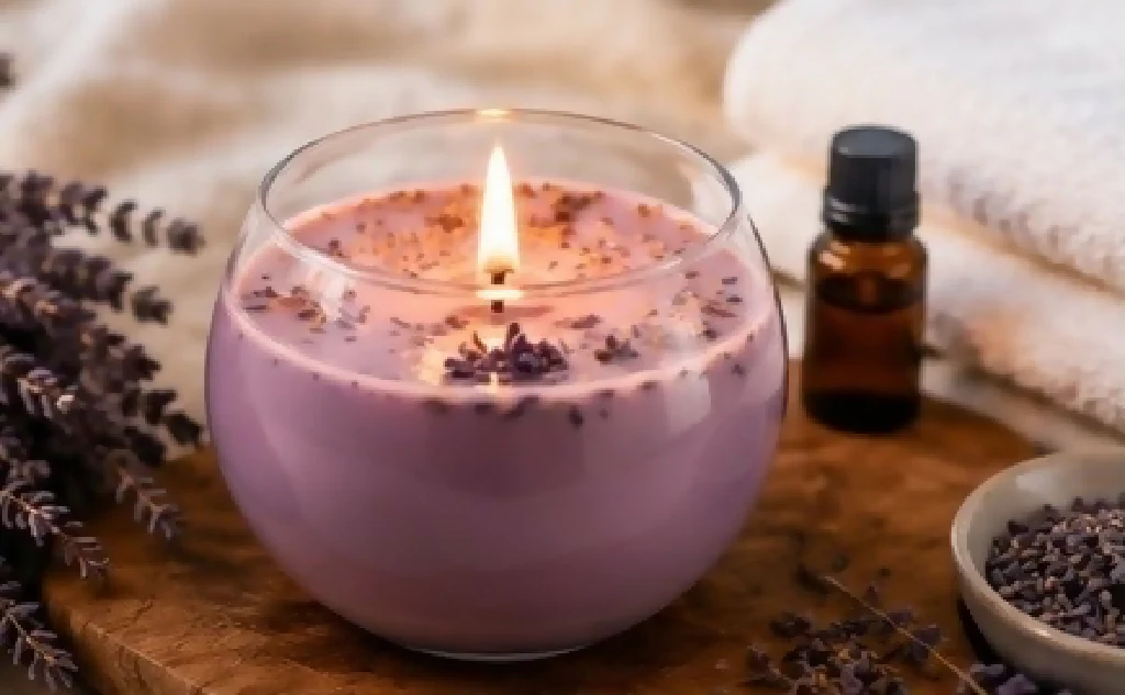 Purple Lavender Scented Bowl Candle