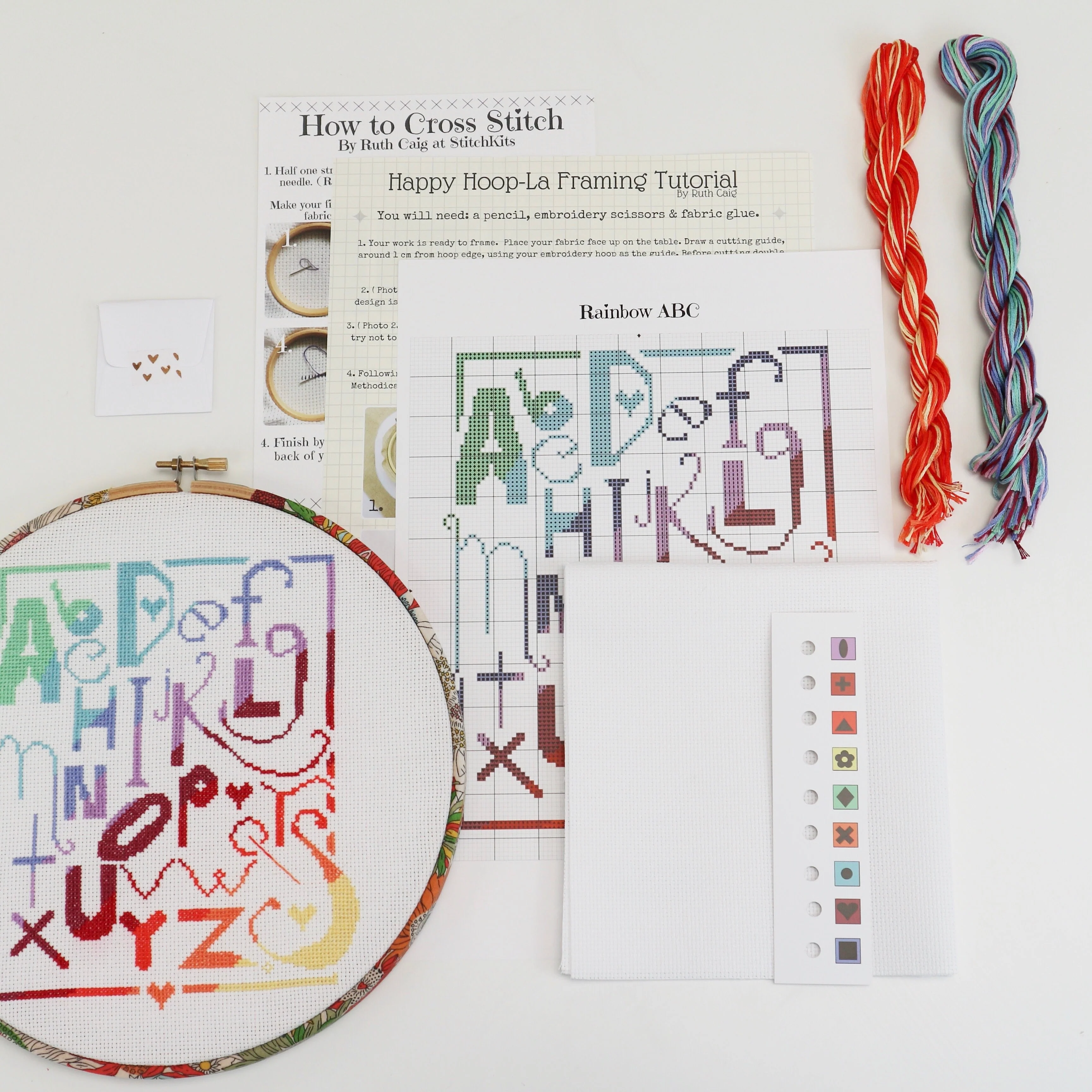 Rainbow Alphabet Sampler Cross Stitch Kit - Image 3