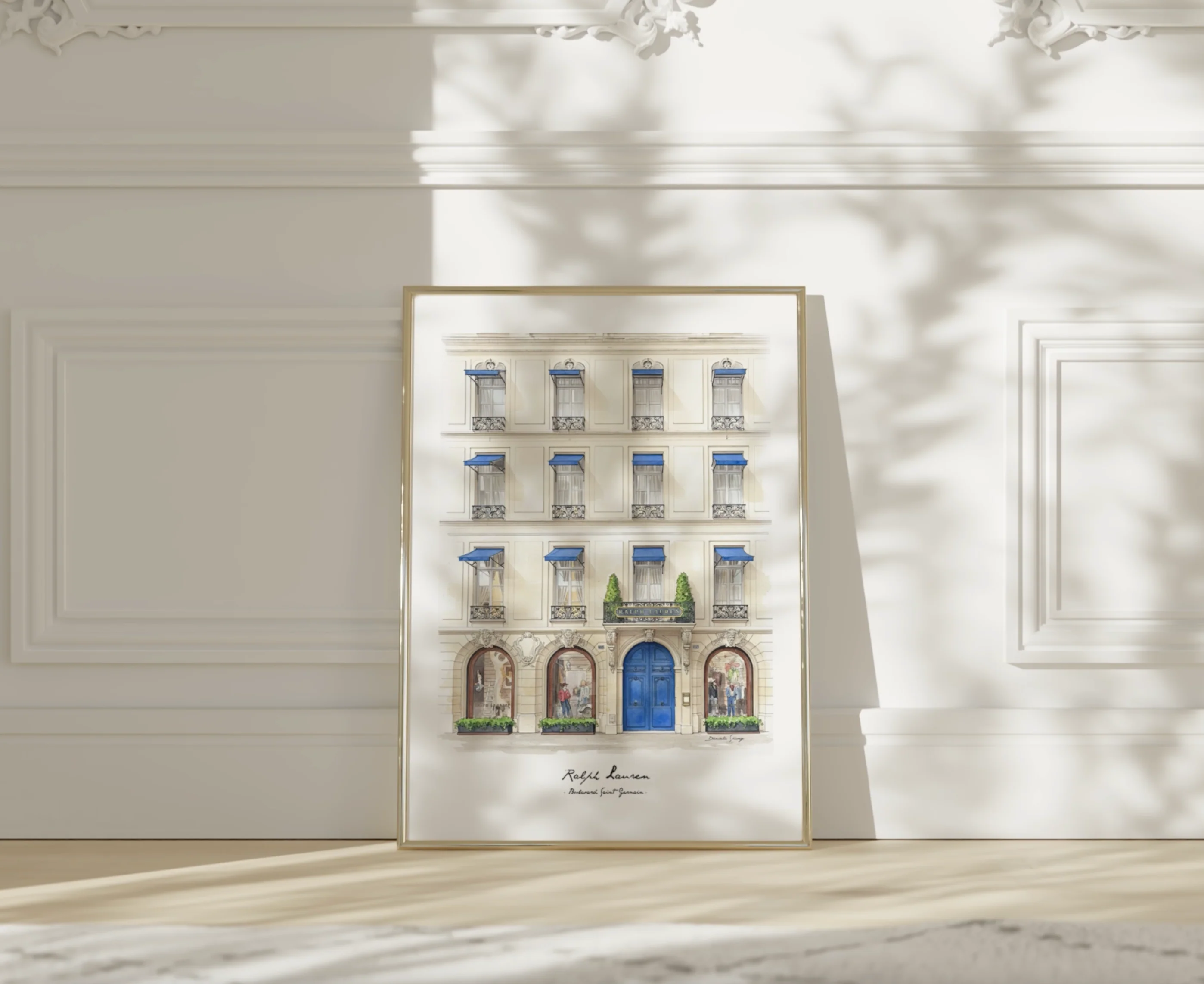 Ralph Lauren Paris Print Boulevard Saint-Germain Illustration Watercolor Paris Artwork