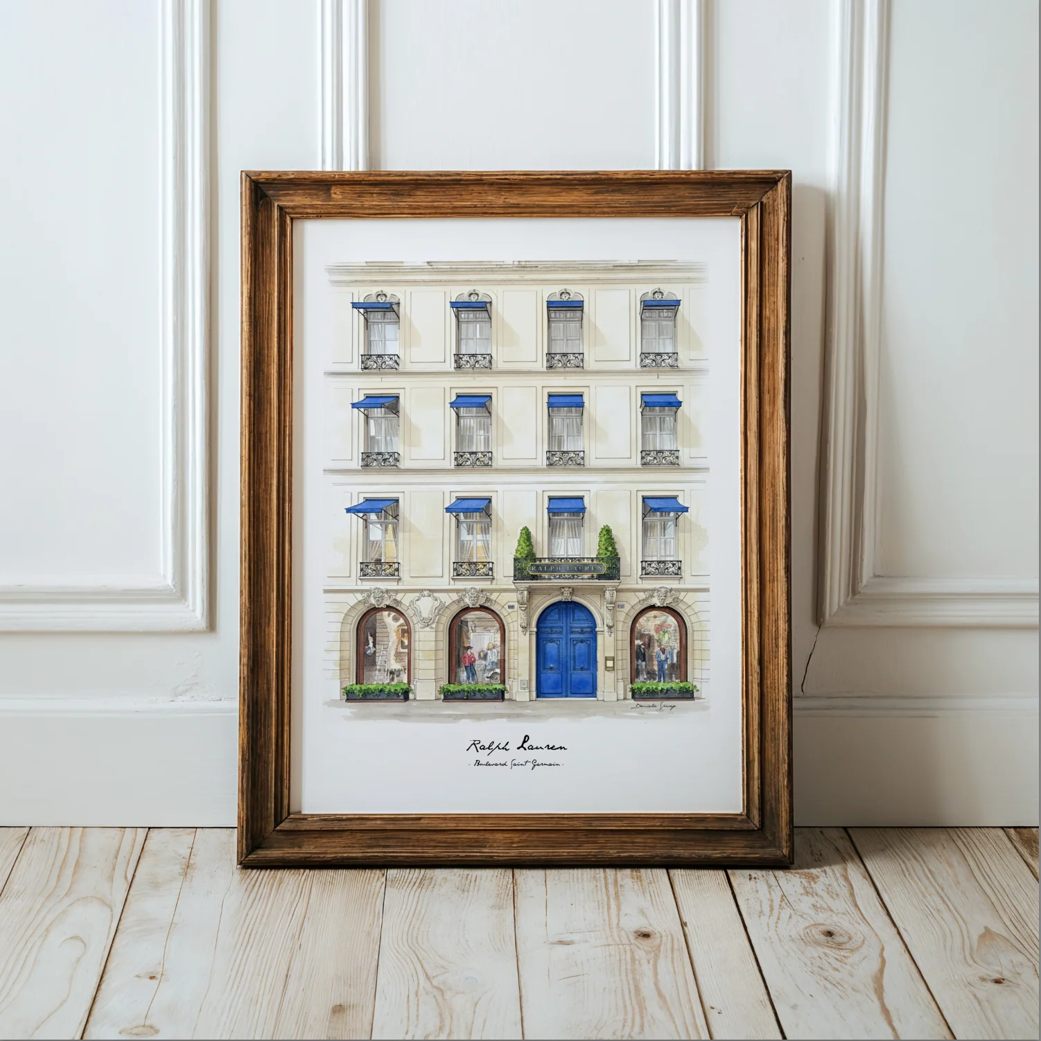 Ralph Lauren Paris Print Boulevard Saint-Germain Illustration Watercolor Paris Artwork - Image 3
