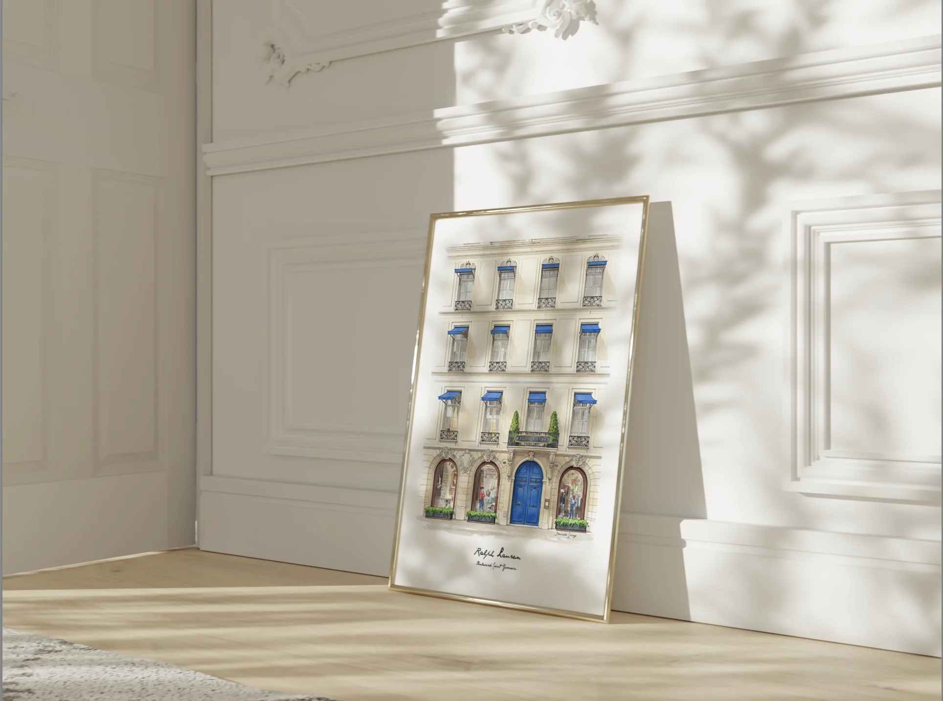 Ralph Lauren Paris Print Boulevard Saint-Germain Illustration Watercolor Paris Artwork - Image 6