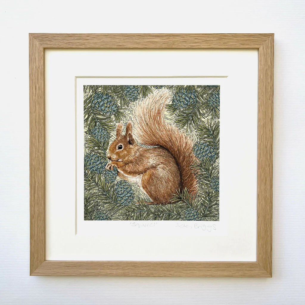 Red Squirrel - Signed and mounted Giclée Art Print - Image 4