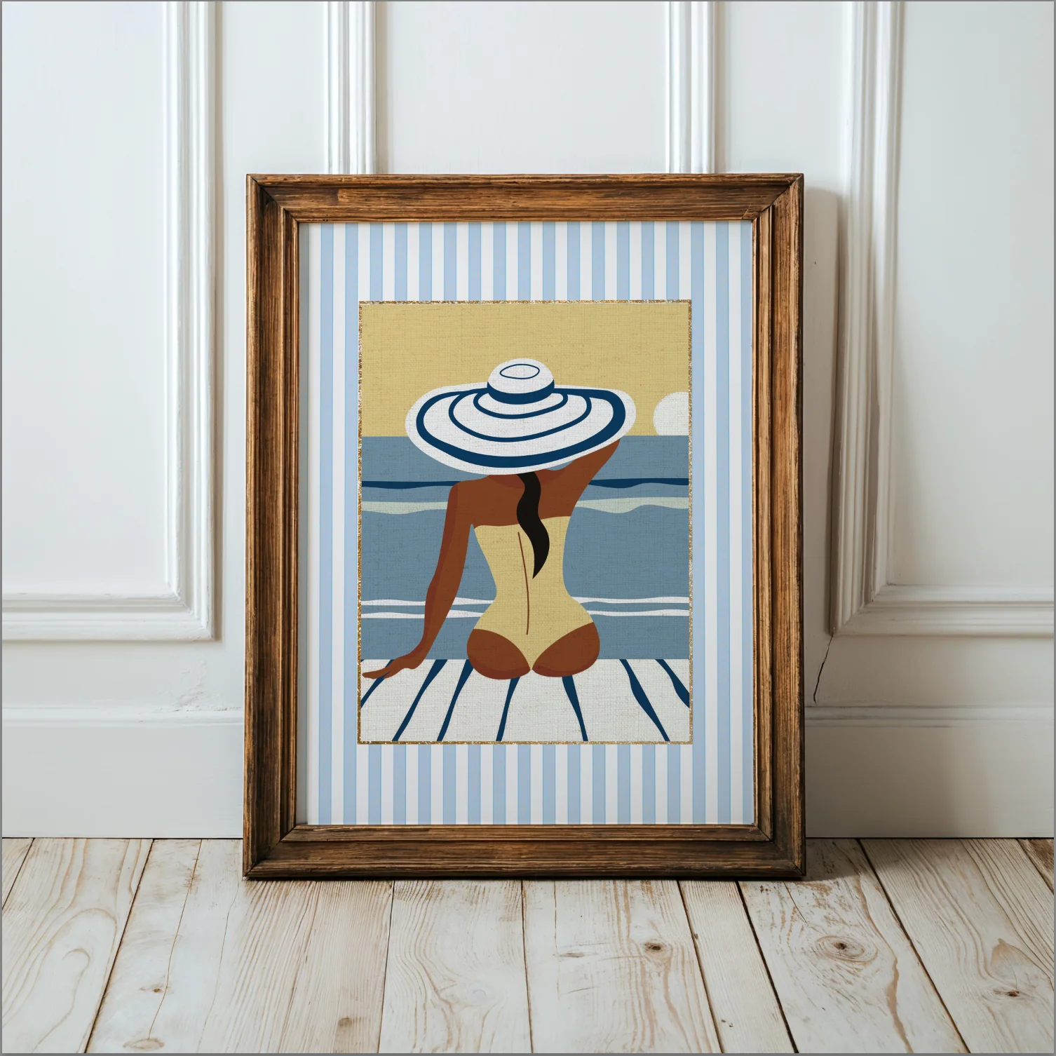 Retro Travel Print Cote d' Azur Illustration Beach Poster - Image 3