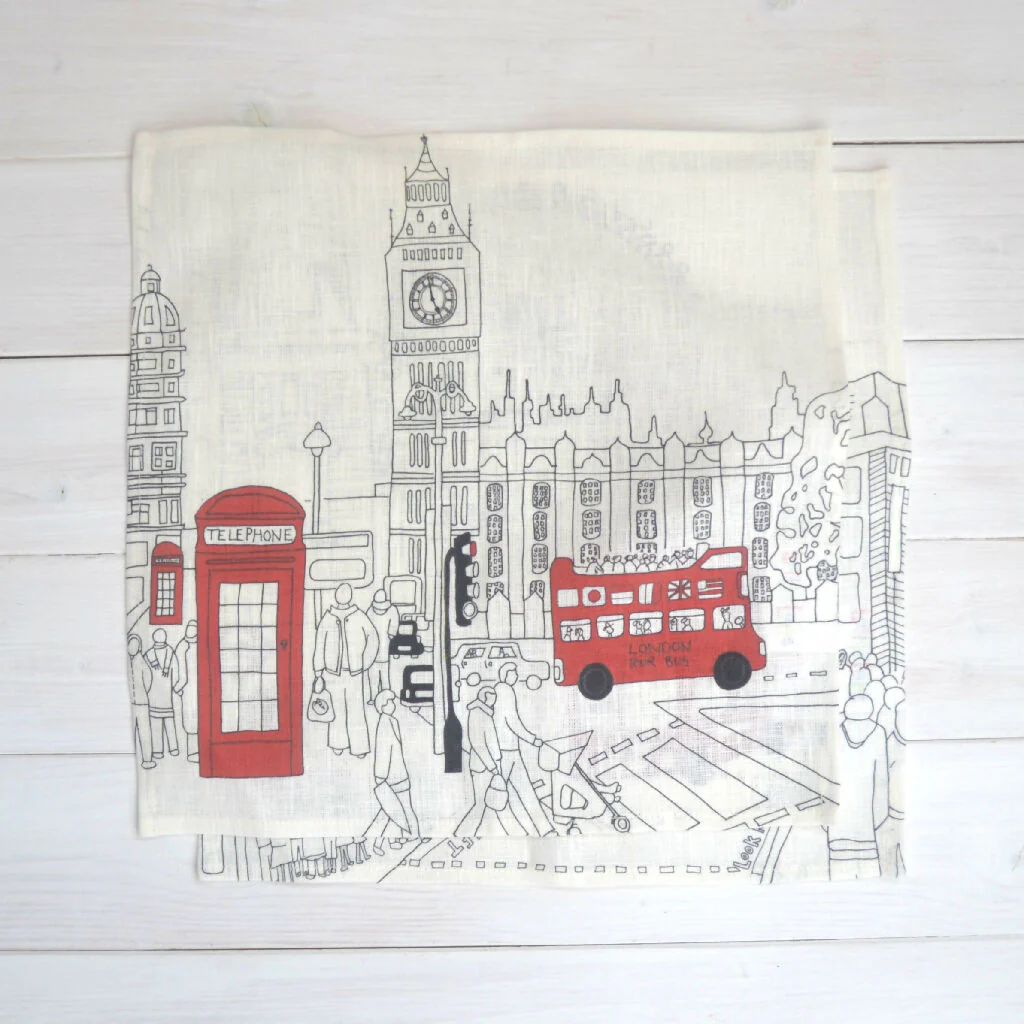 Reusable Linen Napkin Crackers in London Designs - Image 5