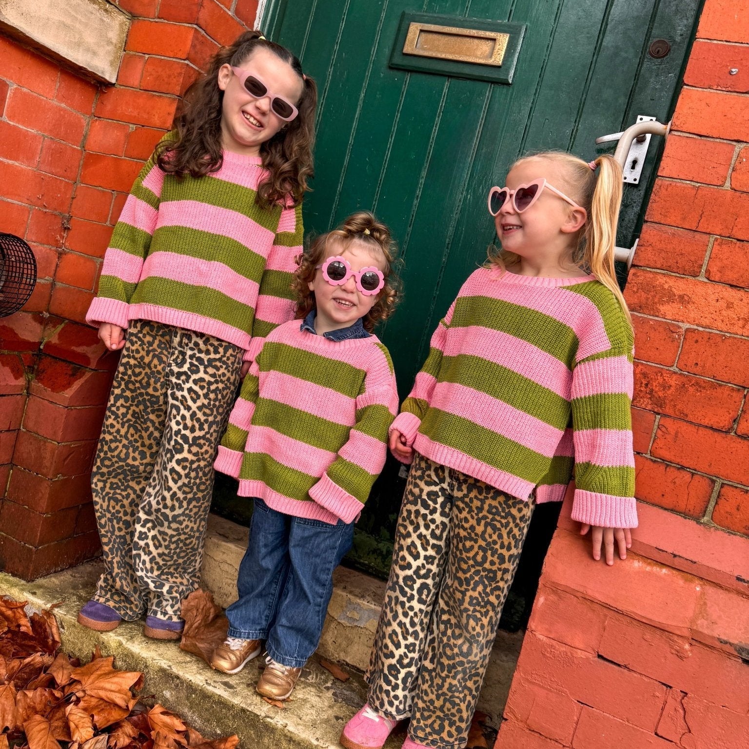 Rhiannon Kids Chunky Stripe Recycled Cotton Blend Jumper - Pink - Image 13