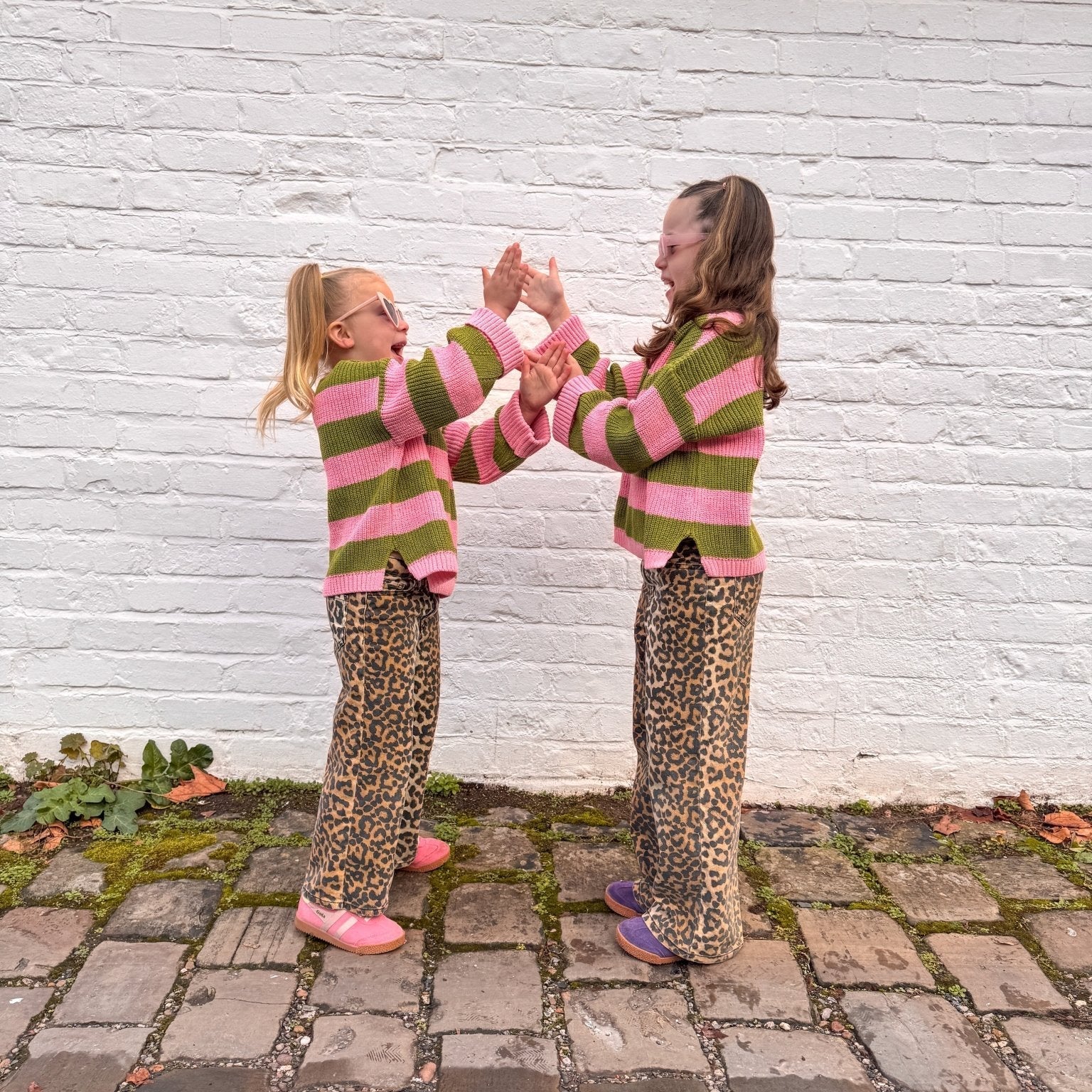 Rhiannon Kids Chunky Stripe Recycled Cotton Blend Jumper - Pink - Image 8