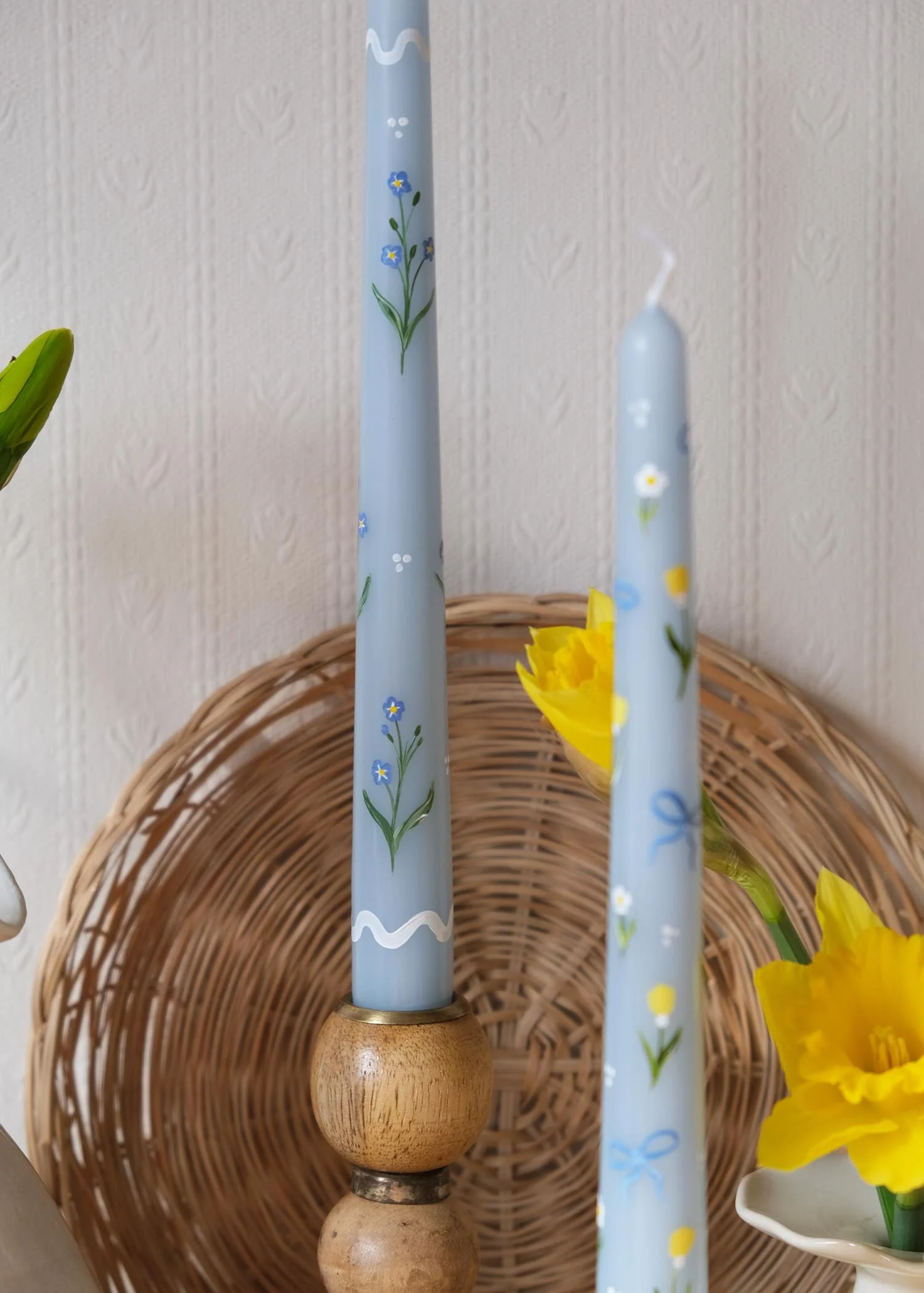 Ric-rac forget me not blue candle - Image 4