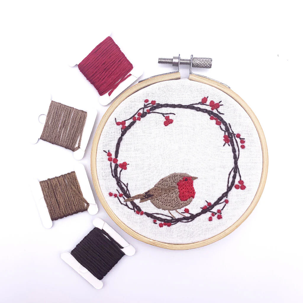 Robin Embroidery Kit - Christmas Embroidery Kit - Image 3