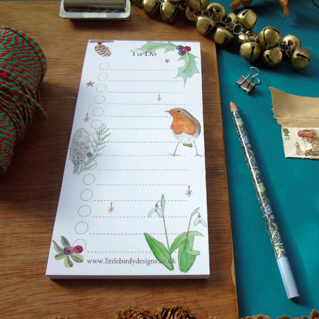 Robin 'To Do' List Christmas Notepad - Image 4