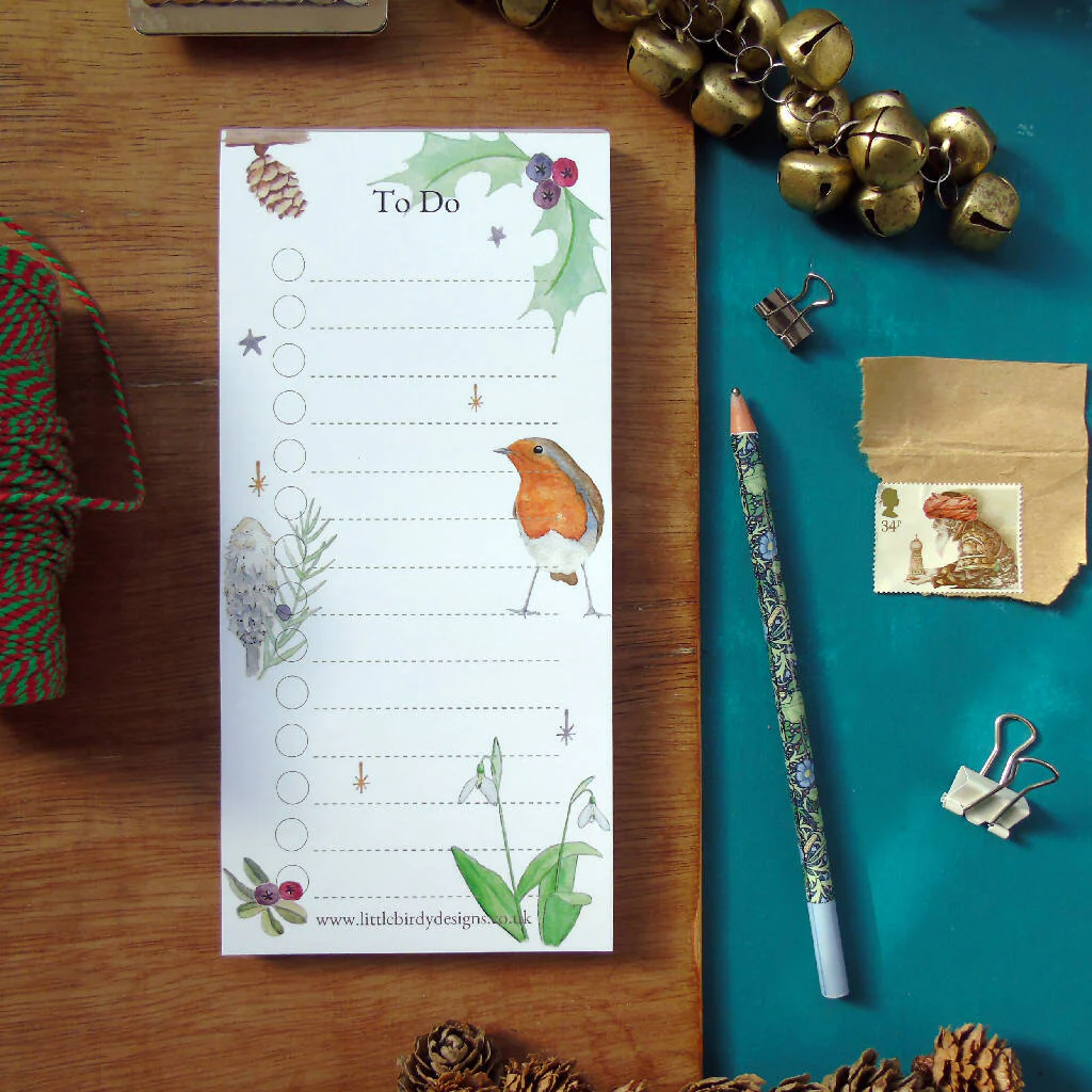 Robin 'To Do' List Christmas Notepad - Image 5