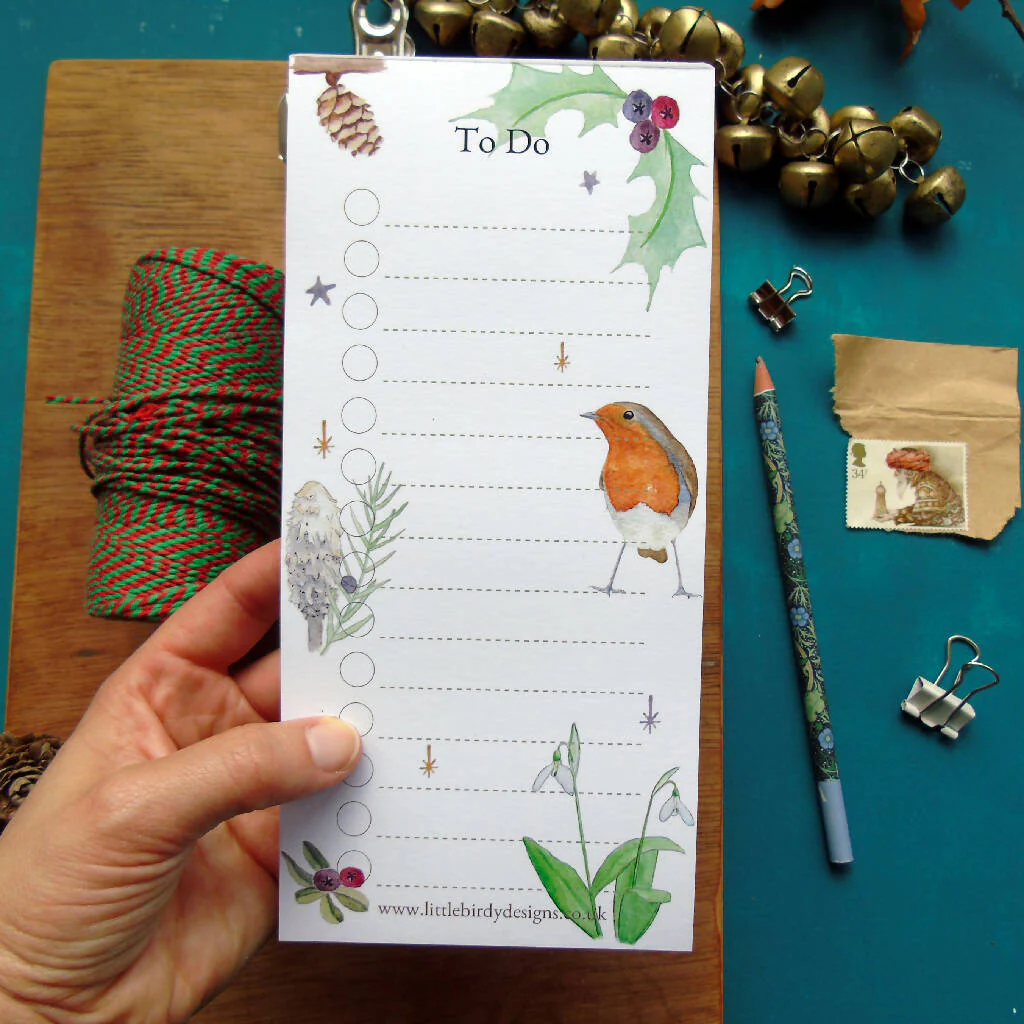 Robin 'To Do' List Christmas Notepad - Image 6