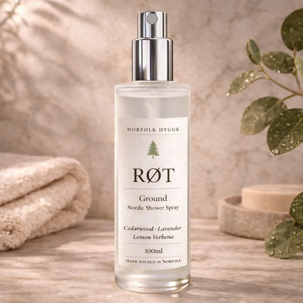 RØT — Ground Nordic Shower Spray | Cedarwood, Lavender, Lemon Verbena, Ylang Ylang