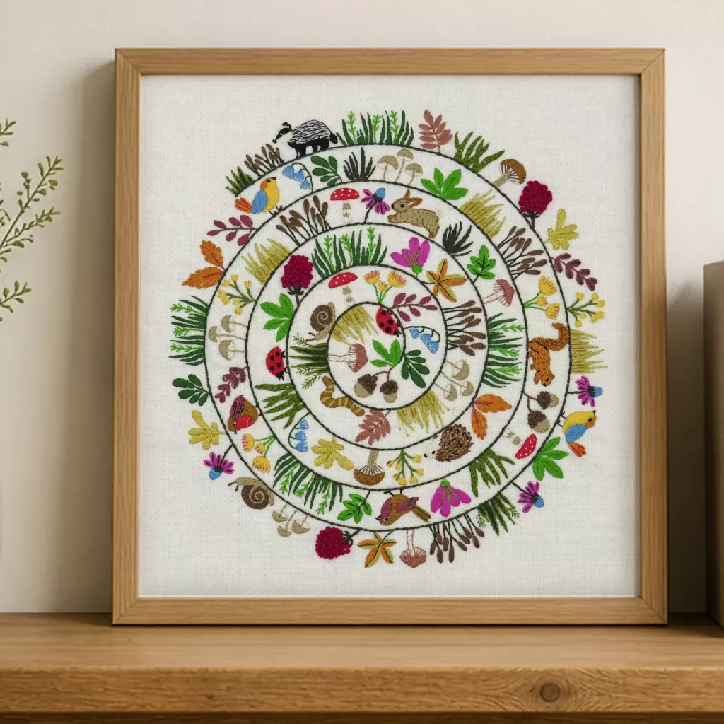 Round and Round the Woodland Hand Embroidery Kit