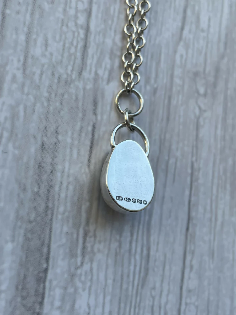 Rutilated Green Quartz necklace with paperclip chain detail - Image 2