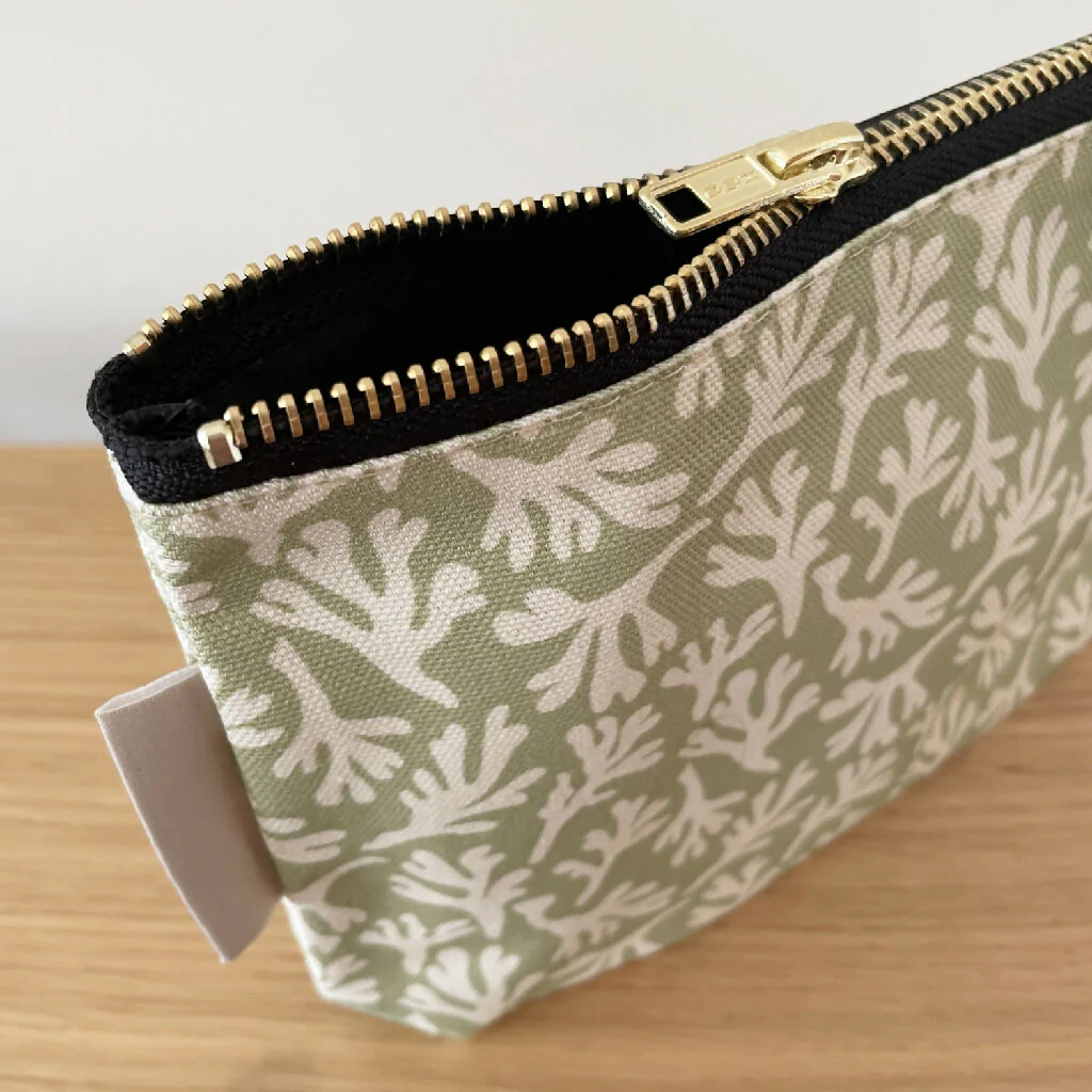 Salty Seaweed Cosmetic Bag in Pale Sand - Image 2