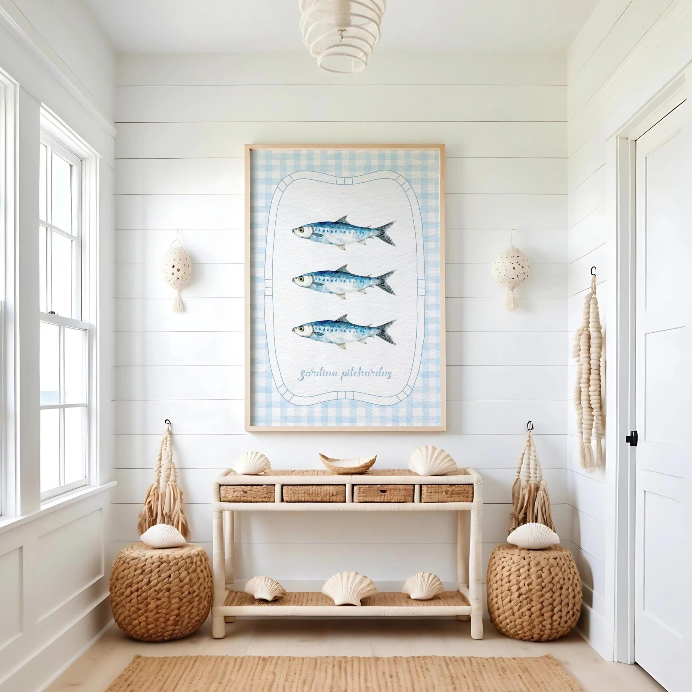 Sardine Print Art Ocean Seaside Print Lobster Print Coastal Decor Wall Art - Image 8