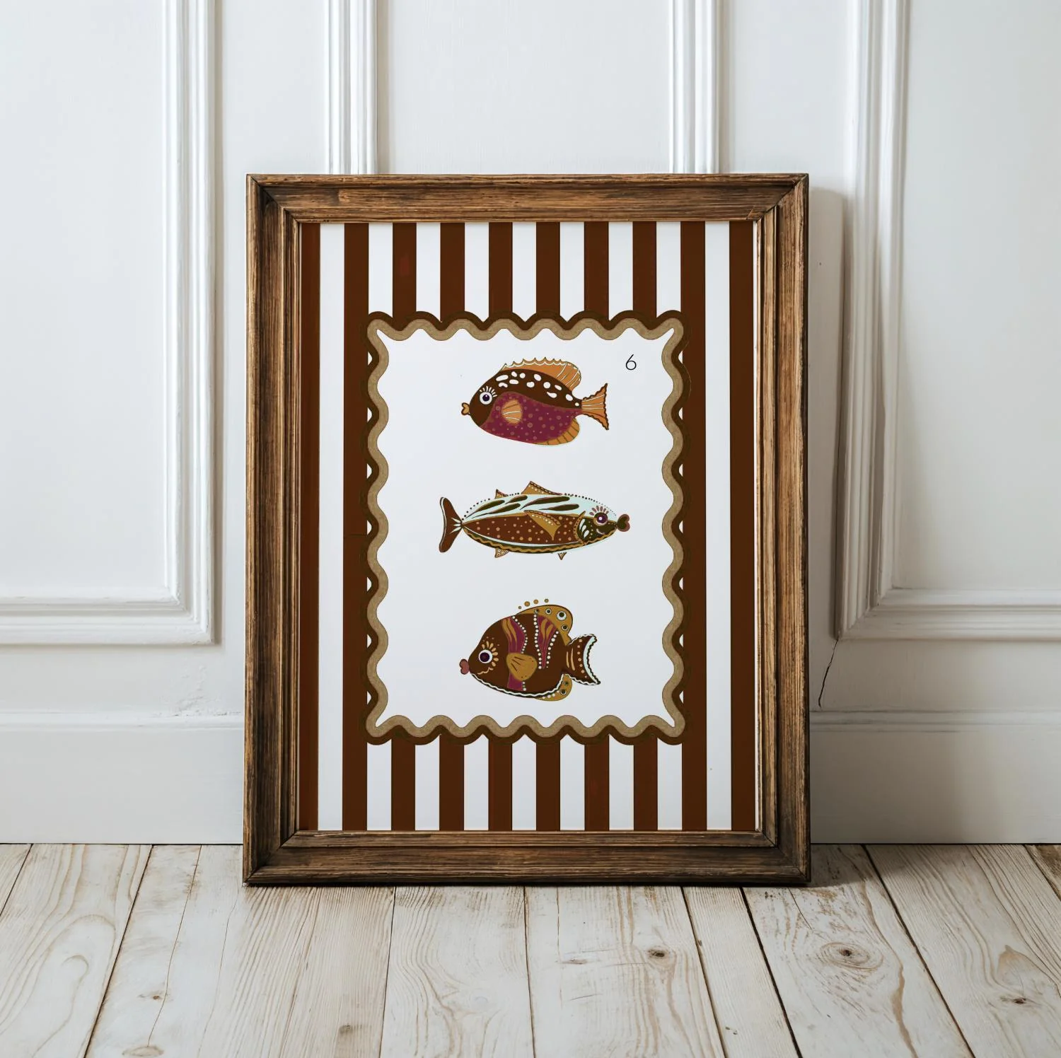 Sardines Print Coastal Wall Art Available in 6 Colors - Image 4