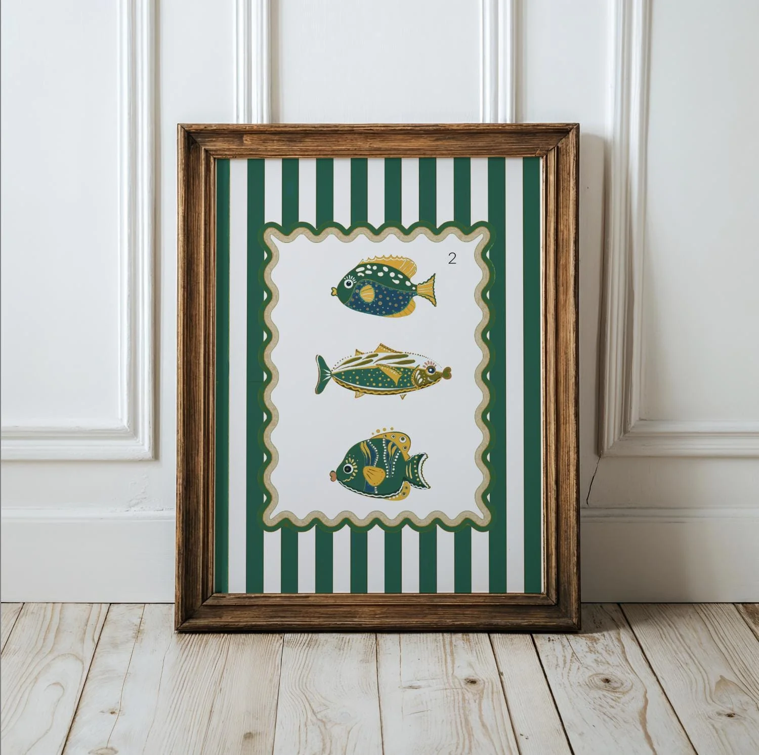 Sardines Print Coastal Wall Art Available in 6 Colors - Image 5