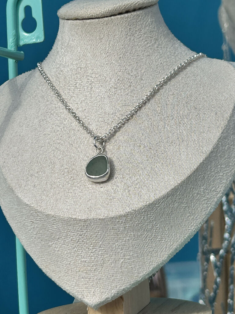 Sea Glass Aqua Necklace - Image 3