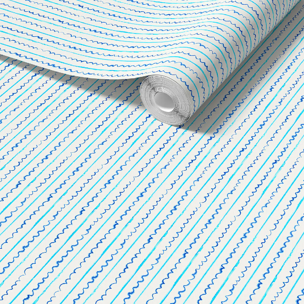 Sea Lines Stripe Sustainable Wallpaper