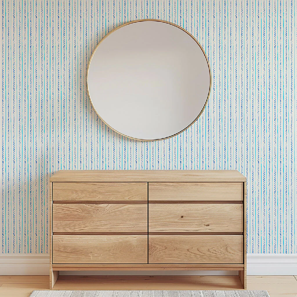 Sea Lines Stripe Sustainable Wallpaper - Image 2